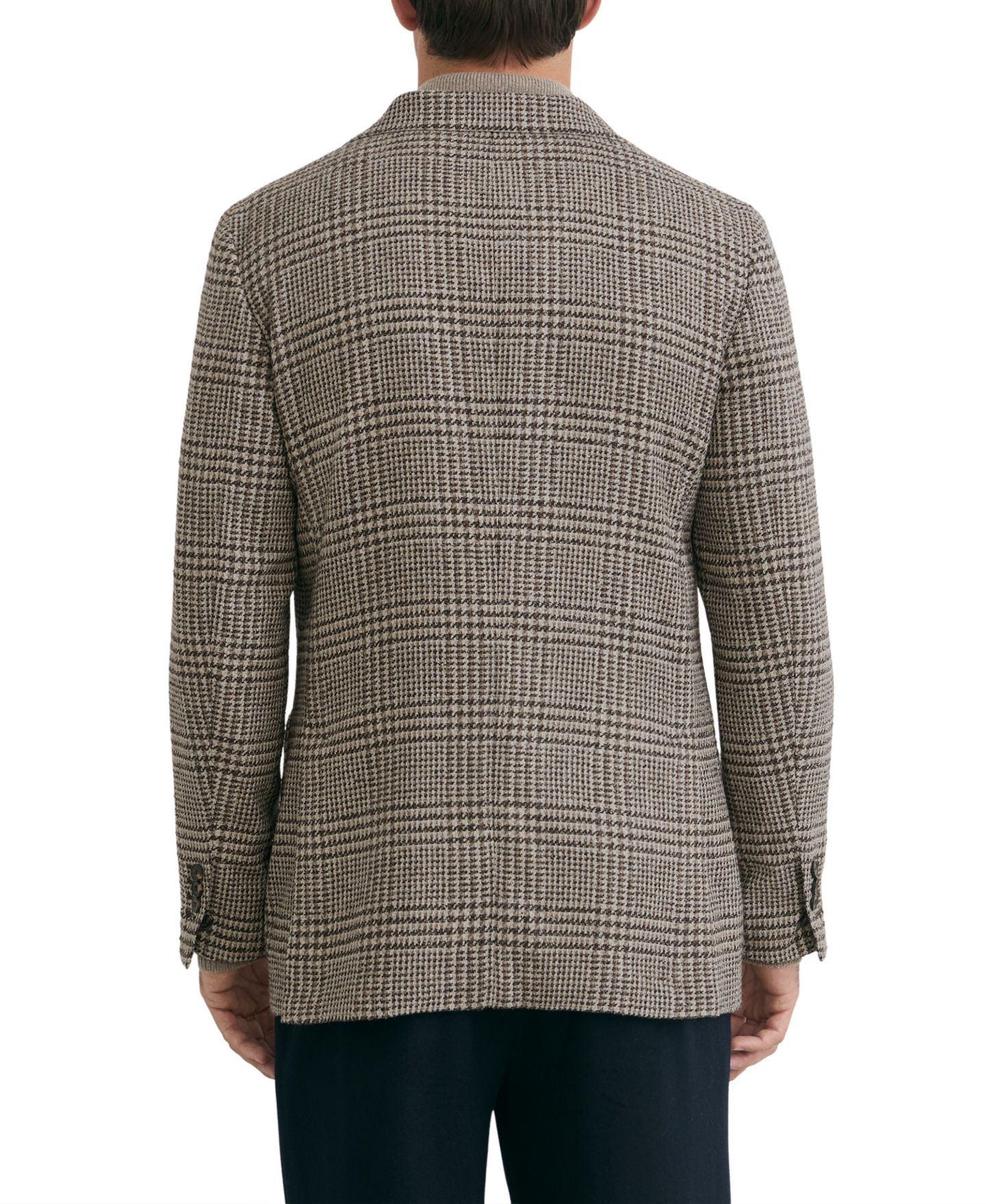 Мужское пальто REISS Tuscan Wool-Blend Houndstooth Single-Breasted, цвет: Коричневый / Белый — фото 2