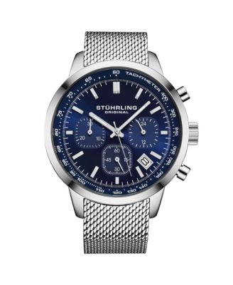 Chronoport 4082 Men s Quartz Chronograph Watch, 44mm Stainless Steel Mesh Bracelet