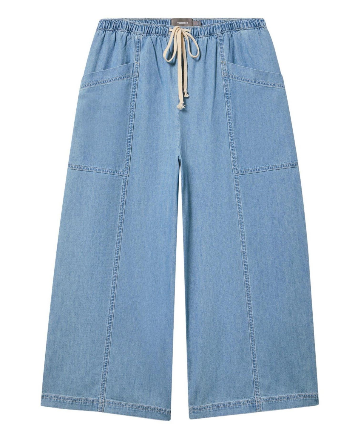 Torrid Plus Pull-On High-Rise Cropped Denim Jeans