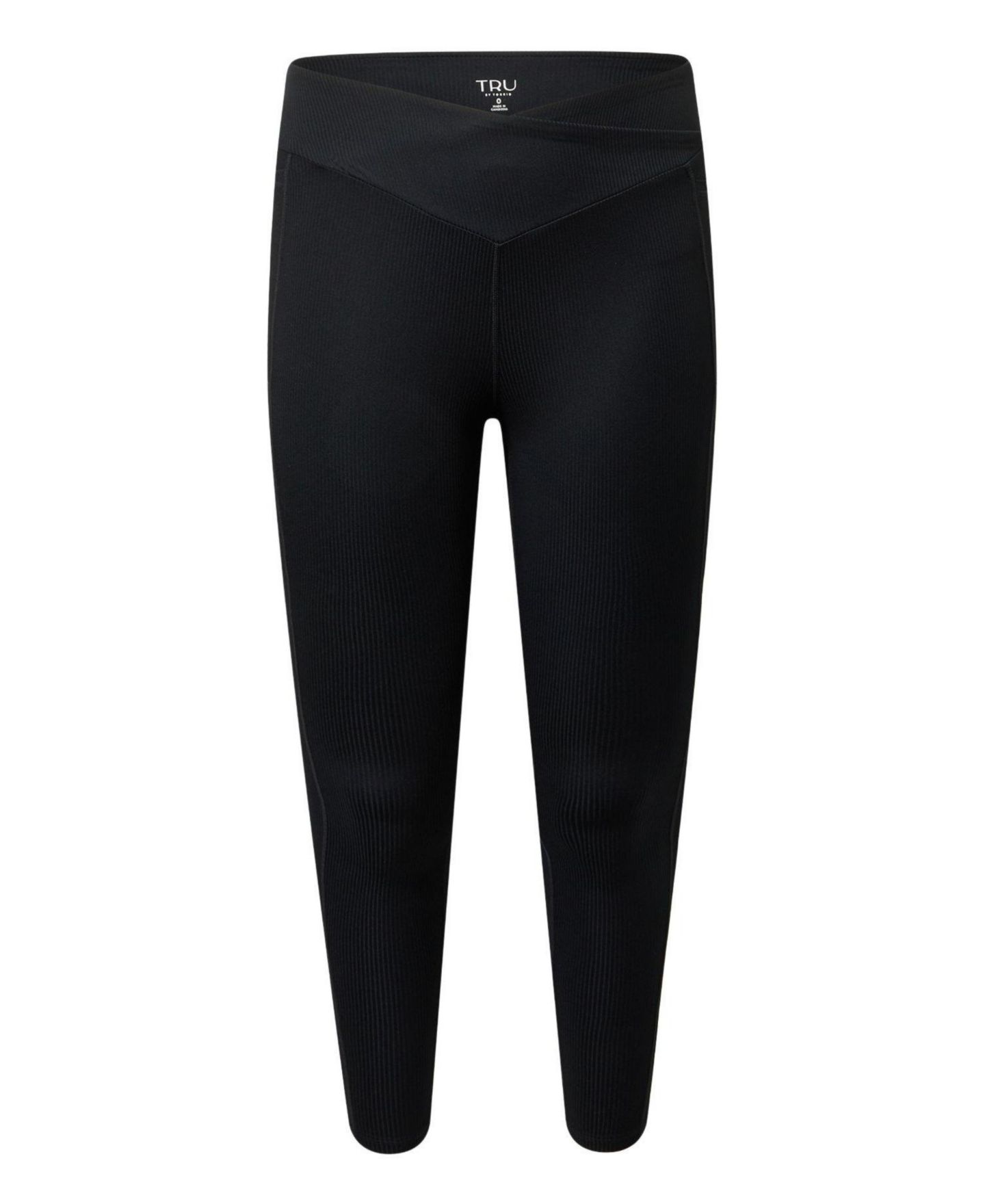 Женские леггинсы Torrid Plus Size TRU Performance Rib V-Band High-Rise Ribbed Active, цвет: Глубокий чёрный — фото 4