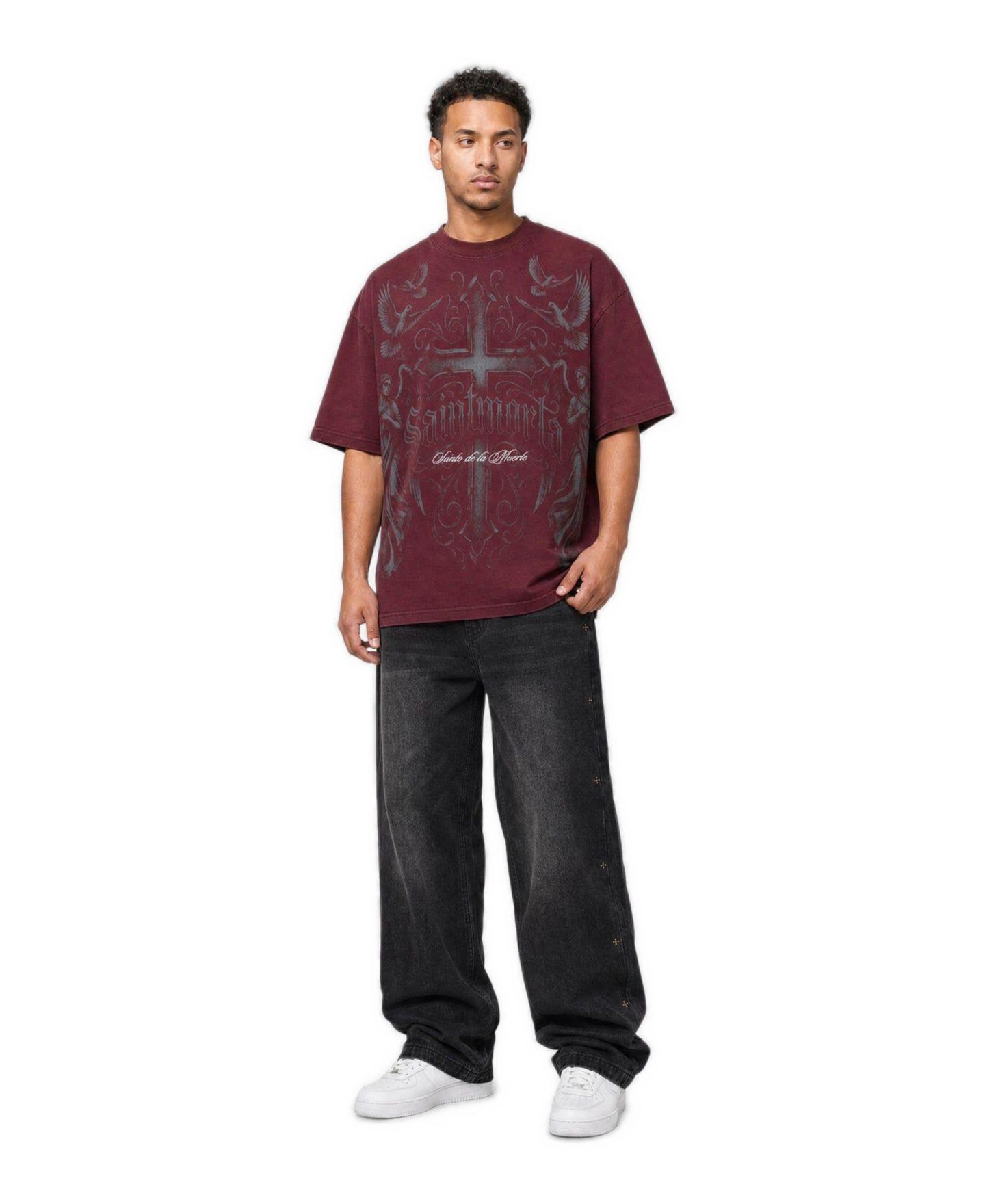Мужская футболка SAINT MORTA Renaissance Boxy - Pigment Washed Port S — фото 2