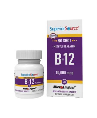 No Shot Methylcobalamin B 12 10000 mcg  Sublingual Tablets for Quick Absorption 30 Dissolving Tablets