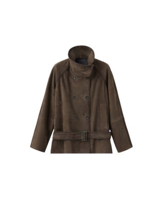 Women's Selection Oversized Belted Suede Jacket