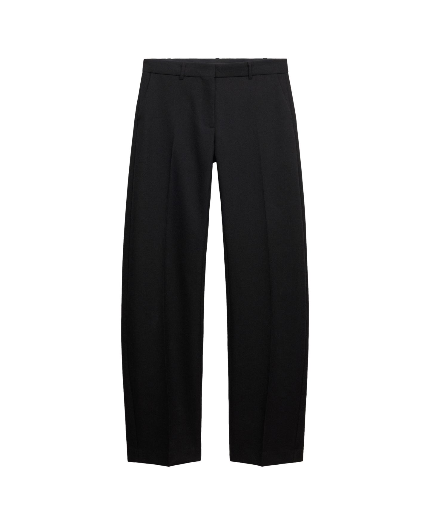 Женские брюки Mango Selection Wide-Leg Wool Suit Trousers, цвет: Чёрный — фото 1