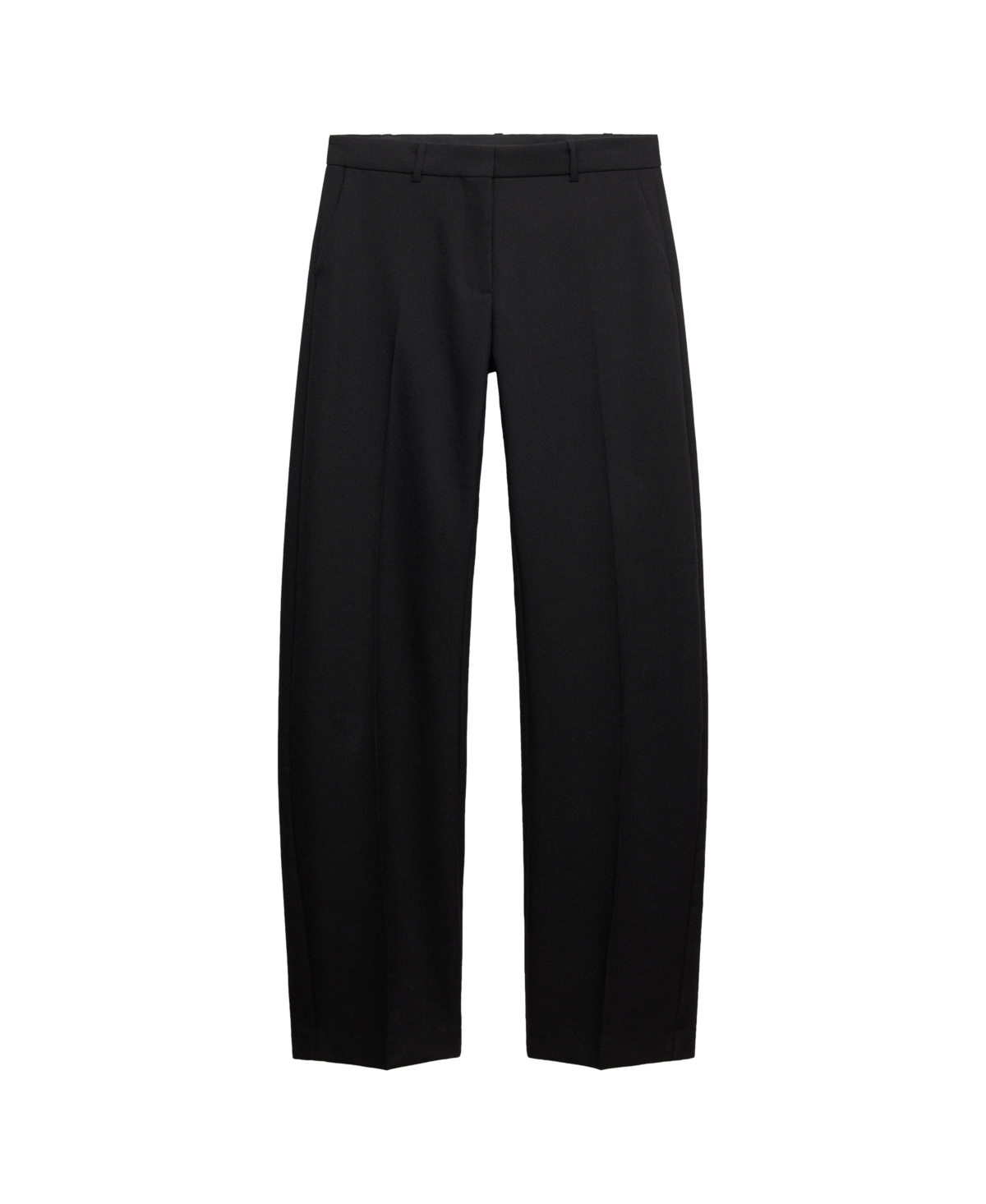 Mango Women's Selection Wide-Leg Wool Suit Trousers - Black