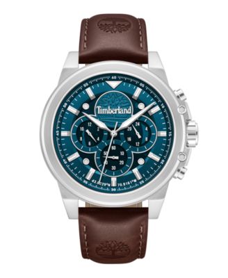 Men's Sport Quartz Tan Leather Band Watch 46mm
