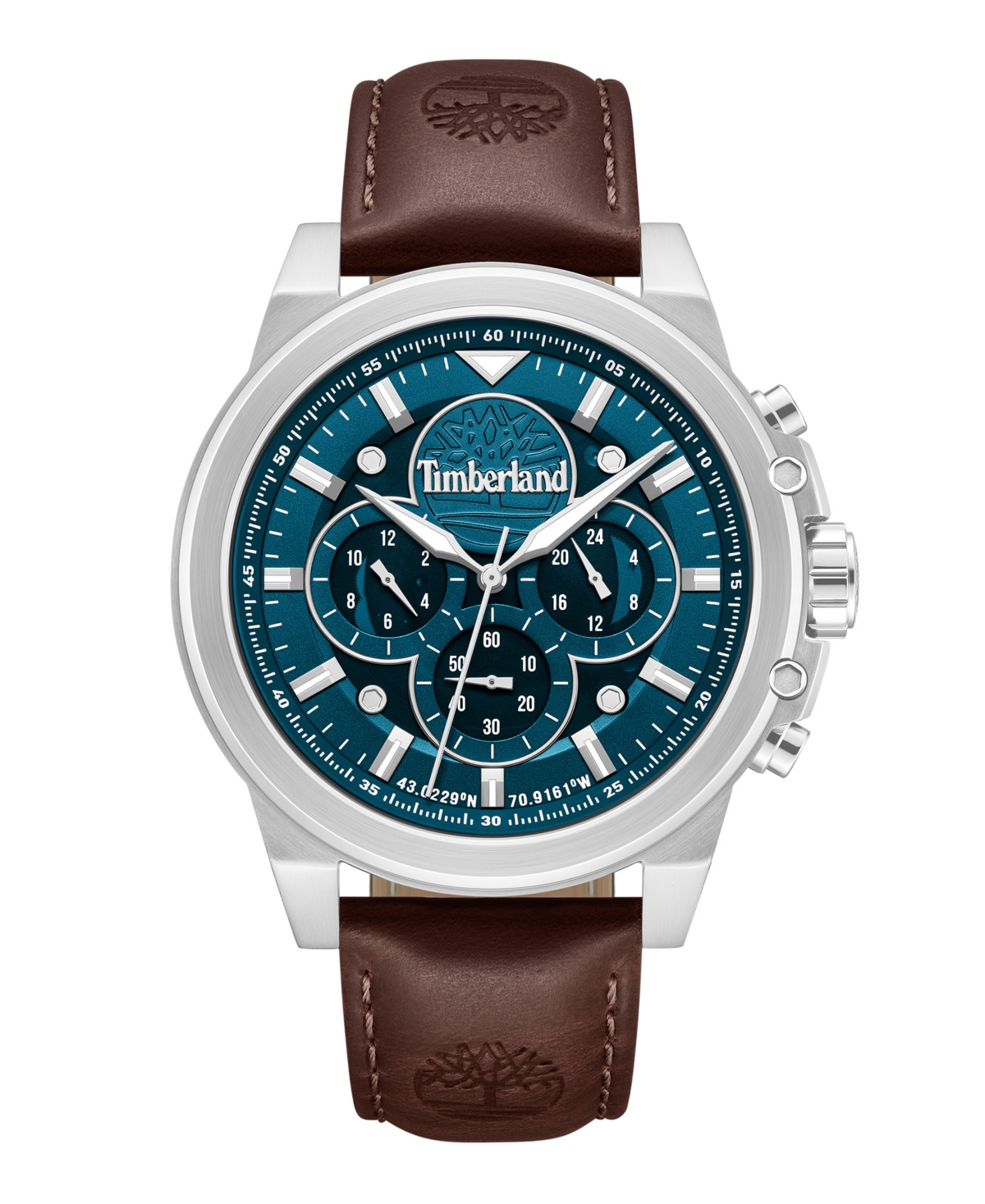 Timberland Men's Sport Quartz Tan Leather Band Watch 46mm