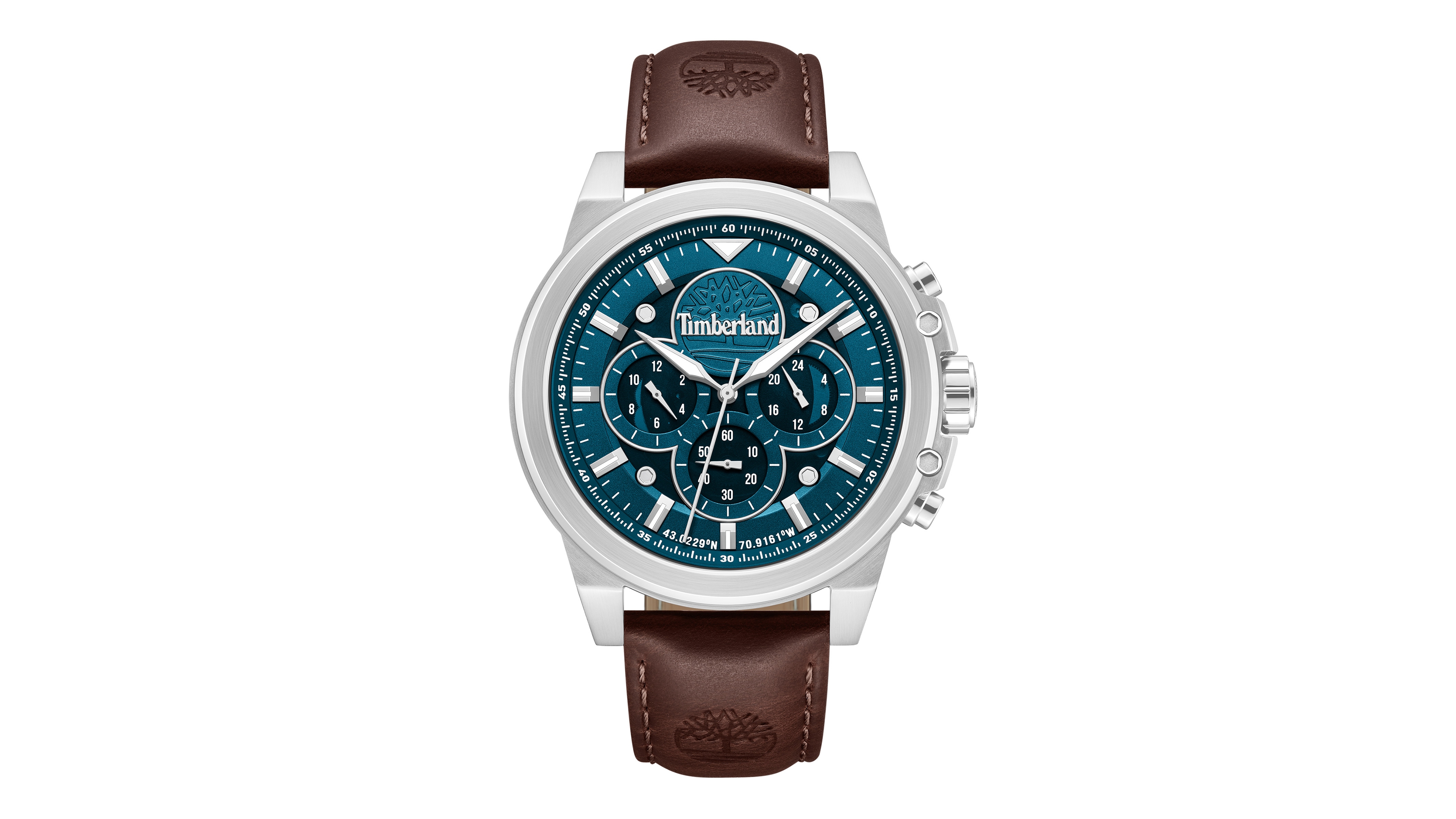 Timberland Men's Sport Quartz Tan Leather Band Watch 46mm