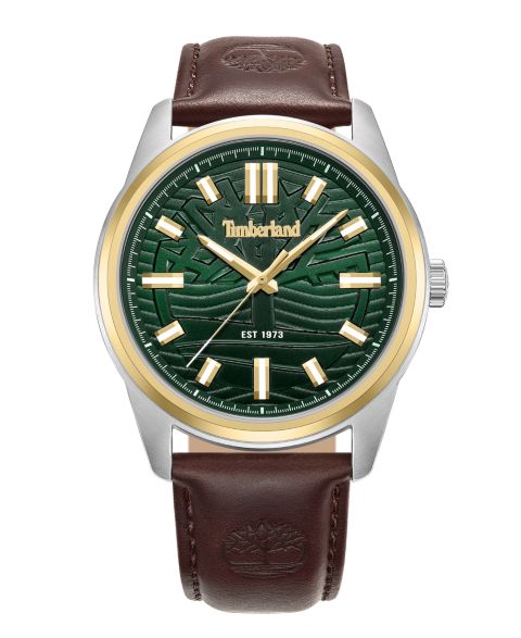 Мужские часы Timberland Quartz Northbridge Leather Band Watch 46mm