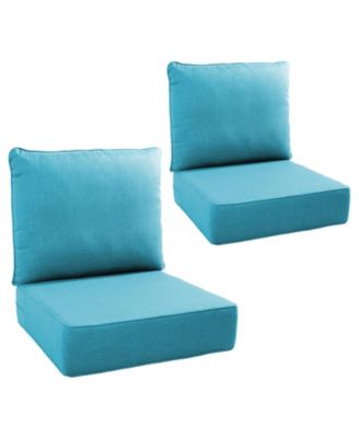 24"x22"x6" Patio Thick Cushions and Pillows Set - Deep Seat Indoor Outdoor Water and Fade Resistant