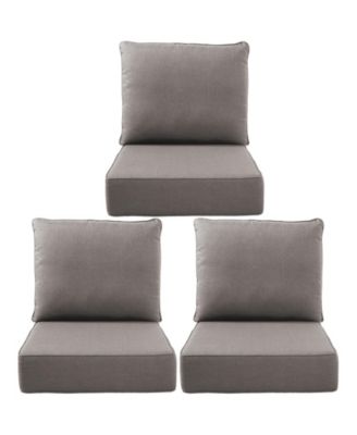 24"x22"x6" Patio Thick Cushions and Pillows Set - Deep Seat Indoor/Outdoor Water and Fade Resistant