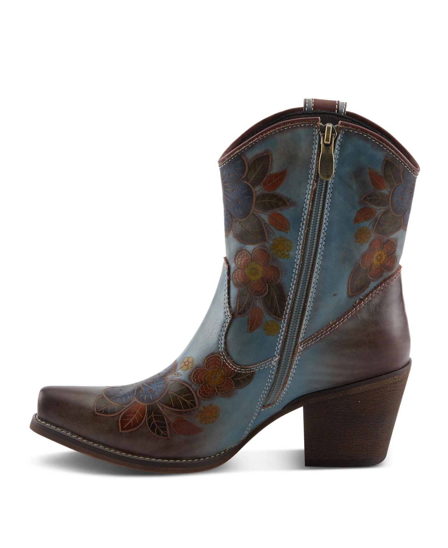 Женские ботинки L'Artiste Spring Step Cahoots Bootie with Floral Embroidery, цвет: Синий разноцветный — фото 4