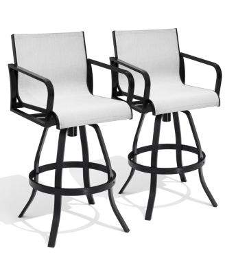 Outdoor Indoor Aluminum Swivel Patio Bar Stools Dining Chairs with Sunbrella Fabric