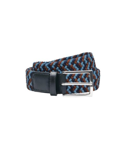 Мужской ремень Charles Tyrwhitt Stretch Casual Pin-Buckle Leather Belt, цвет: Тёмно-синий разноцветный