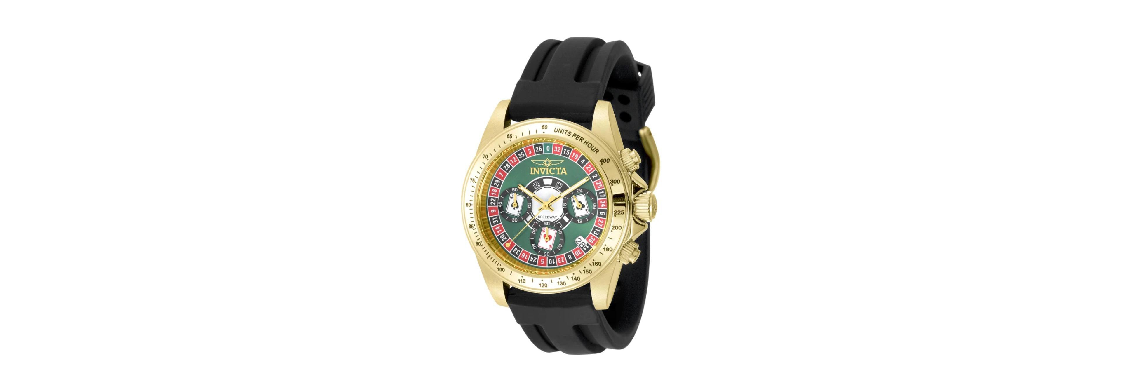 Invicta Men's Quartz Speedway Sport Water-Resistant Black Rubber Watch, 39.5mm
