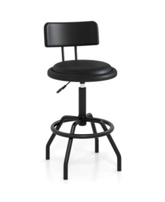 Height-Adjustable Swivel Barstool with a Padded Backrest