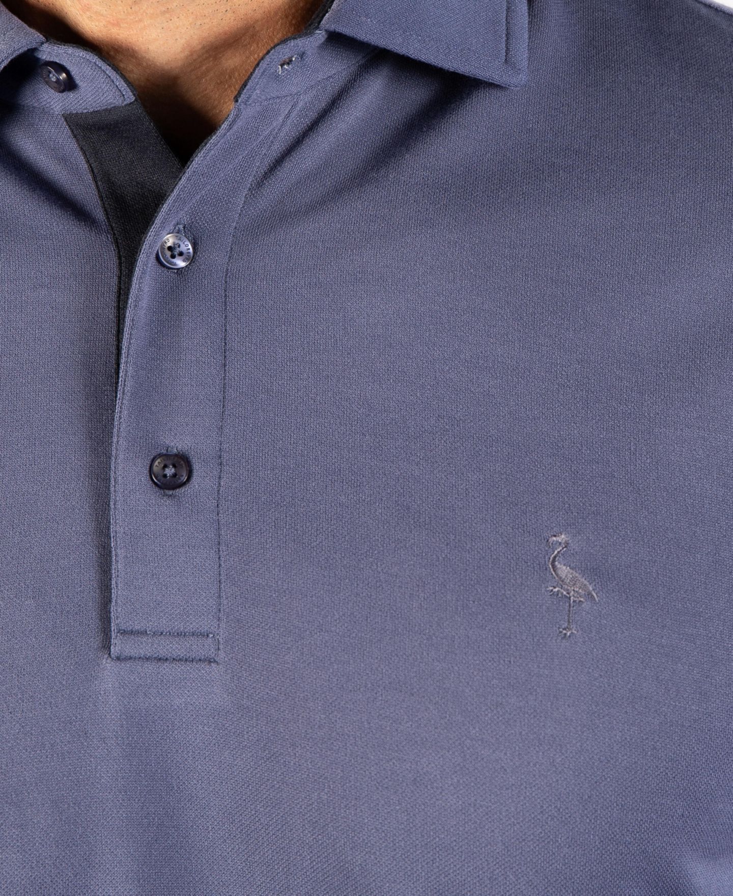 Мужское поло Tailorbyrd Classic Modal-Blend Short-Sleeve Solid Polo Shirt, цвет: Серый синий — фото 4