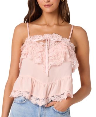 Women's Cosette Straight Neck Sleeveless Lace Top