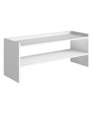 2-Tier Shoe Rack, Stackable Particleboard Shoe Shelf