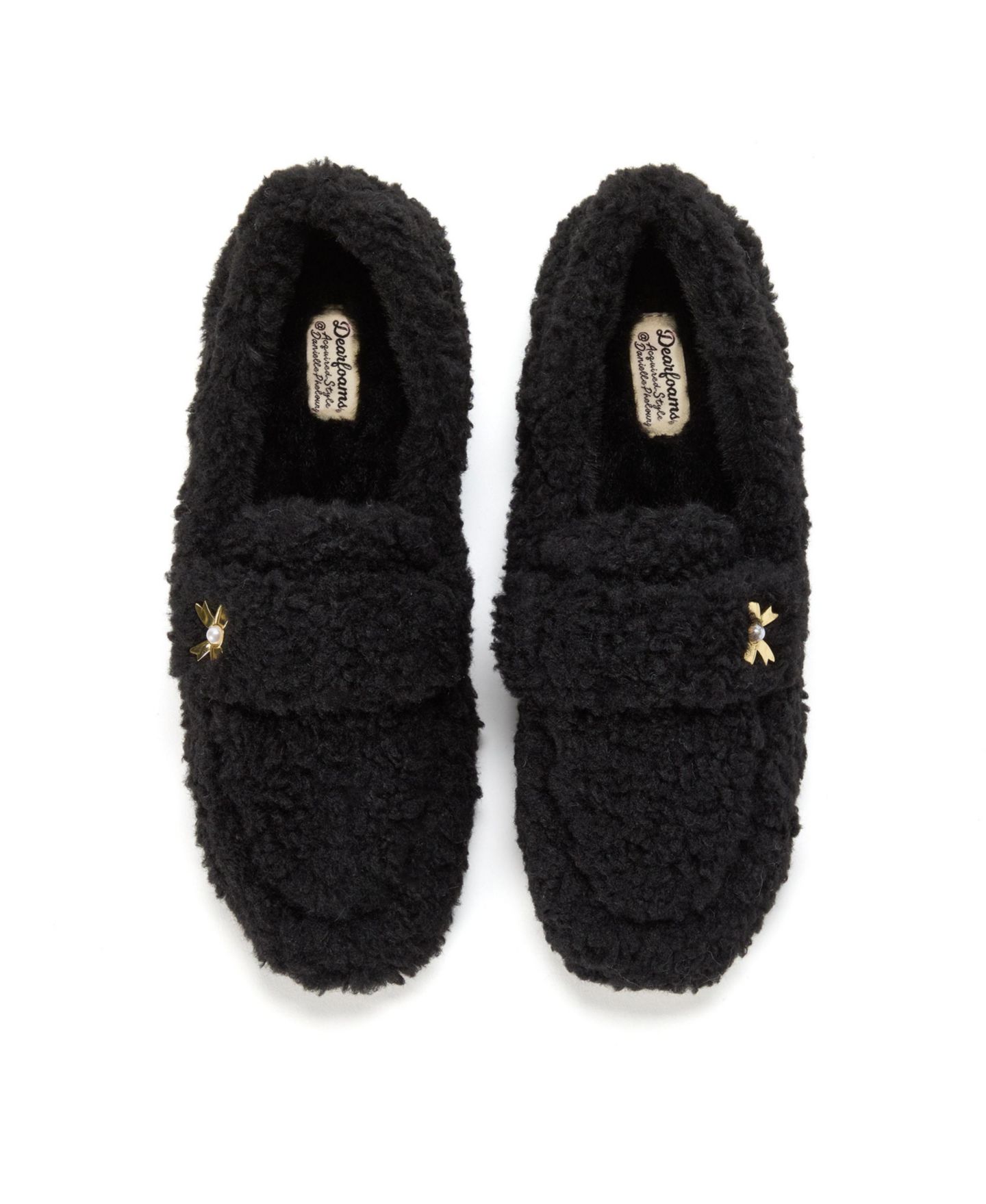 Женские туфли Dearfoams Madeline Luxe Teddy Loafer, цвет: Чёрный — фото 4