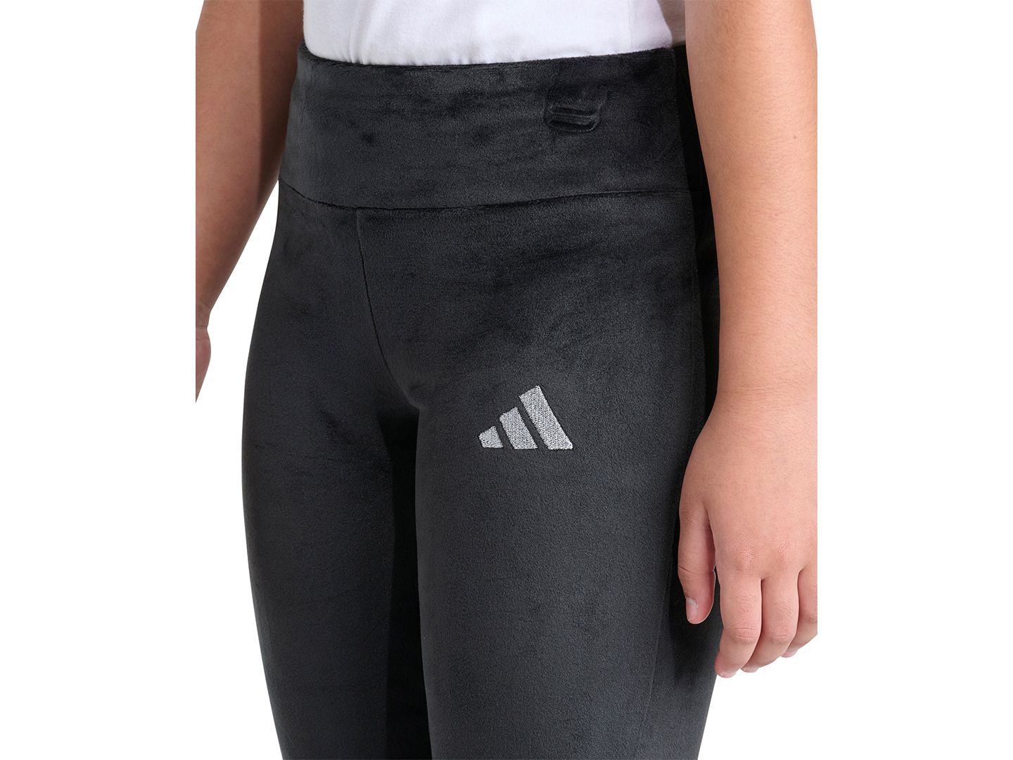 Брюки adidas Kick Flare Velour для девочек, цвет: Чёрный — фото 3