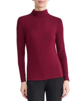 Women's Shirred Pullover Turtleneck Top