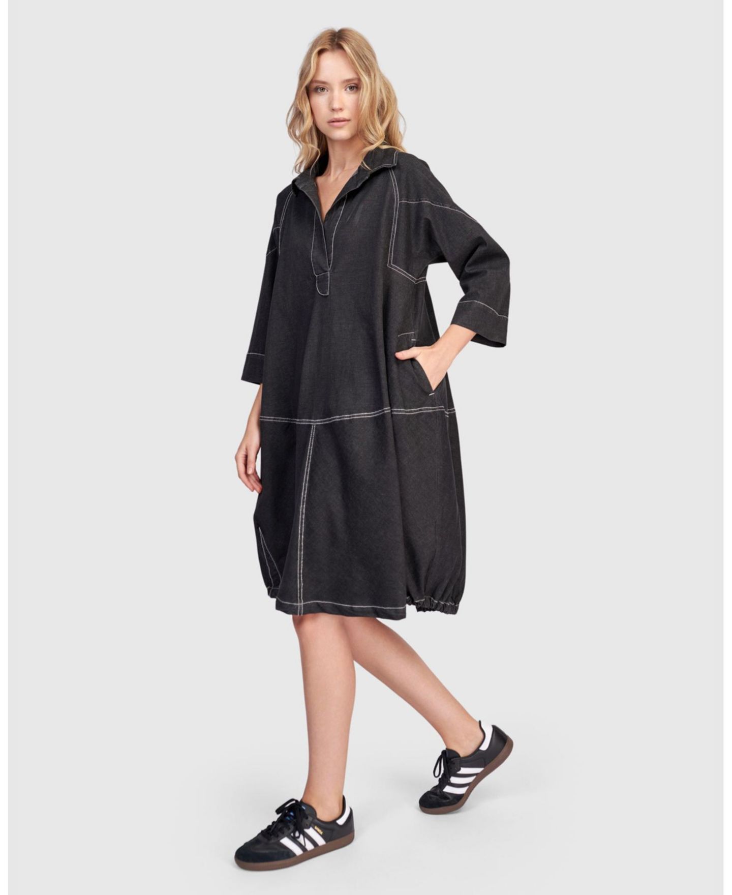 Женское платье Alembika Panama Oversized Shirt Dress, цвет: Чёрный — фото 6