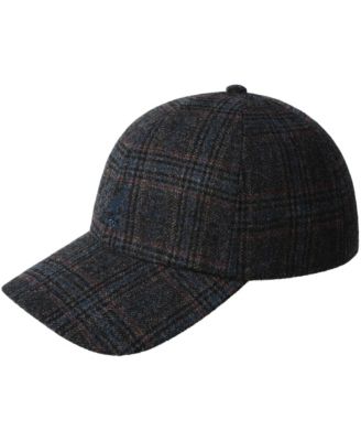 Plaid Earflaps Wool-Polyester Blend Baseball Cap