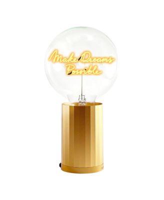 Bulb Make Dreams Possible Amber With Base Table Lamp Portable