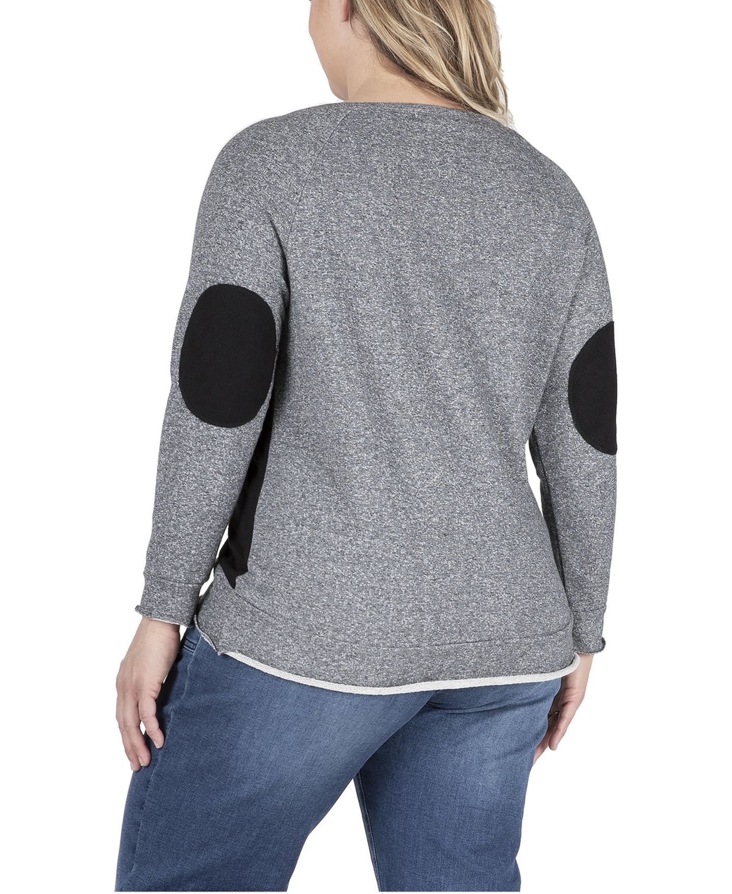 Женский топ Standards & Practices Plus Size Neesa French Terry Raglan Sleeve Crewneck, цвет: Чёрный угольный — фото 2