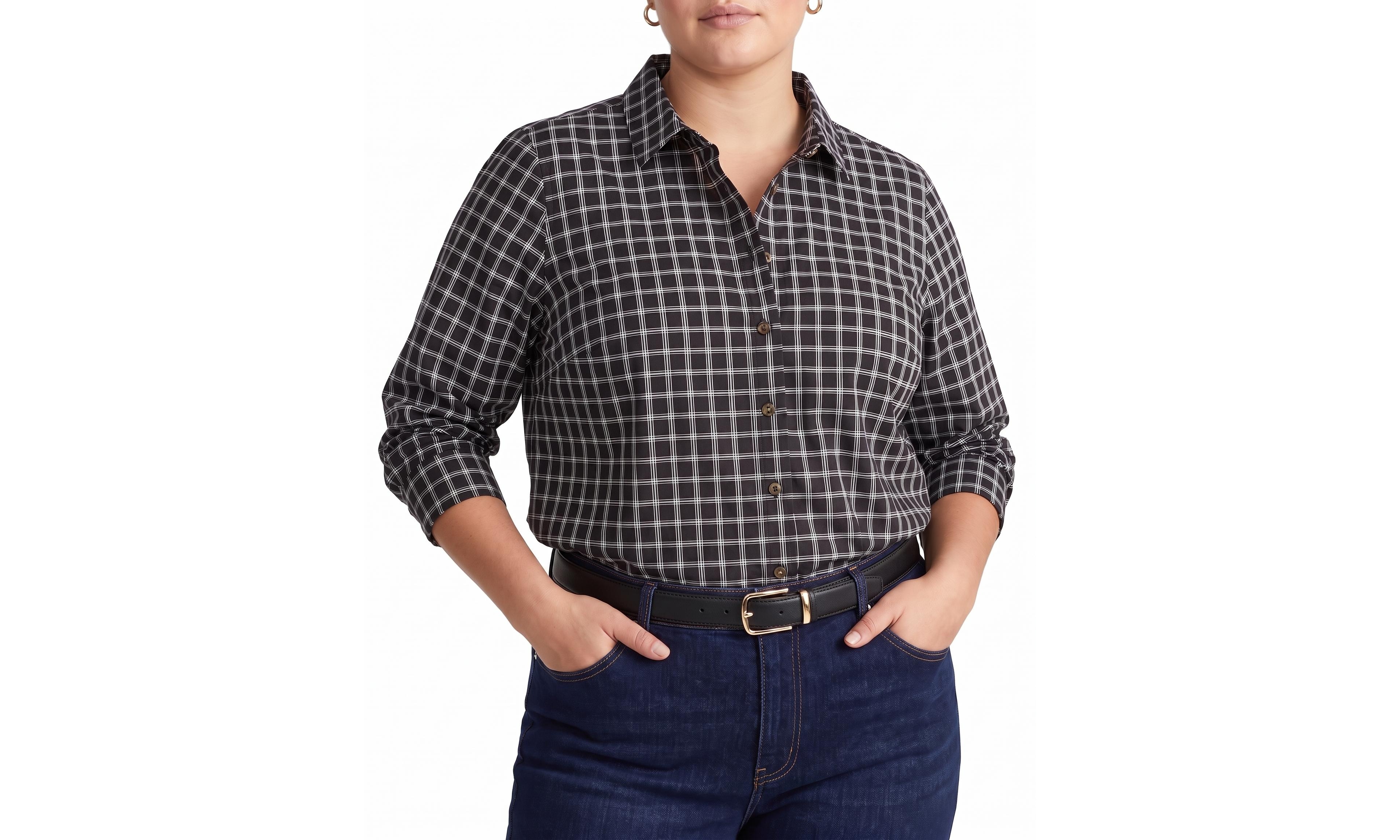 Universal Standard Plus Elbe Classic-Fit Stretch-Poplin Shirt