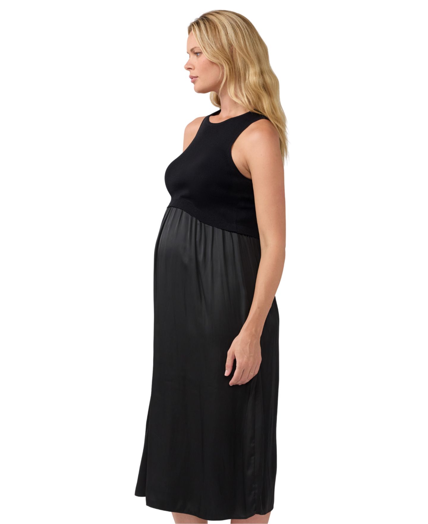 Женское платье Ingrid + Isabel Maternity Sleeveless A-Line Midi, цвет: Чёрный — фото 2