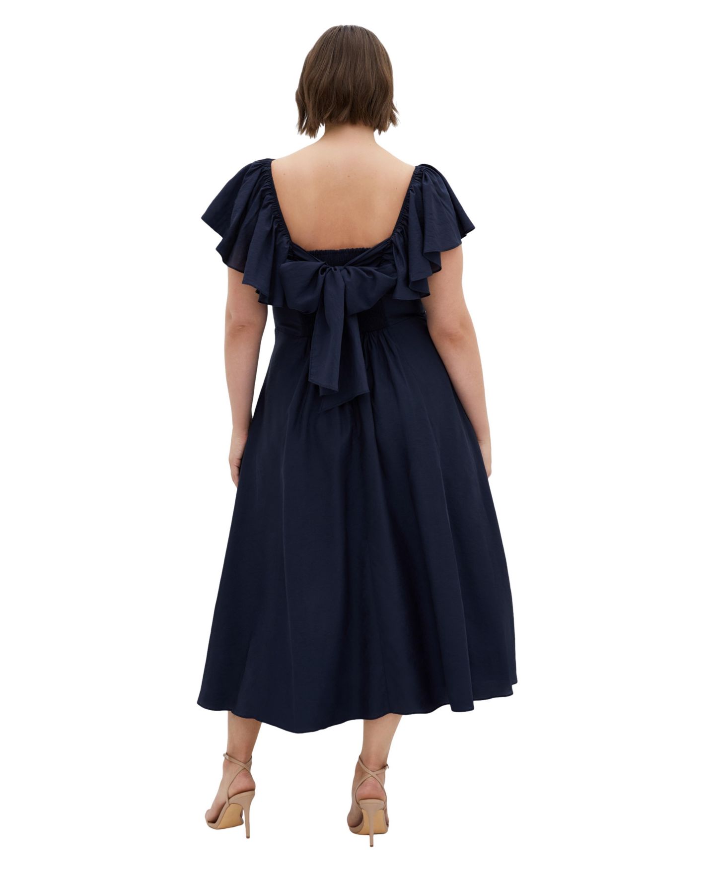 Женское платье CITY CHIC Alisia Tie-Back Midi, цвет: Тёмно-синий — фото 2