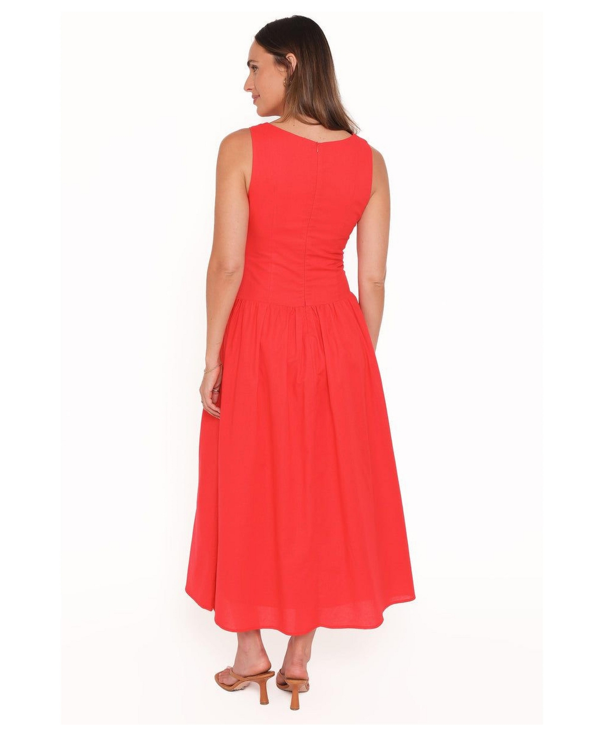Petal and Pup Women's Evie Drop-Waist Boat-Neckline A-Line Dress