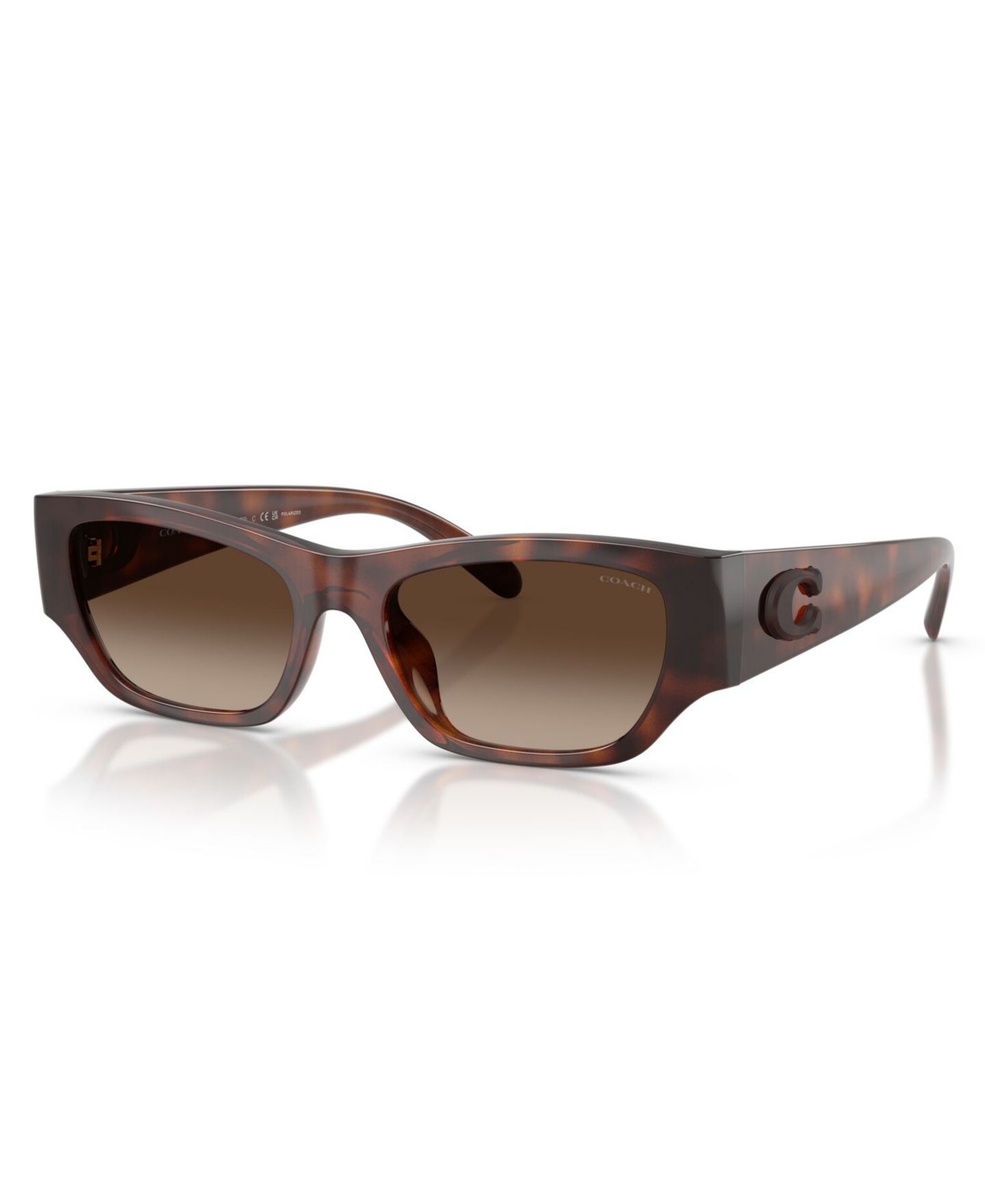 Женские солнцезащитные очки Coach Polarized Cat-Eye Sunglasses HC8470D, цвет: Тёмный черепаховый — фото 1