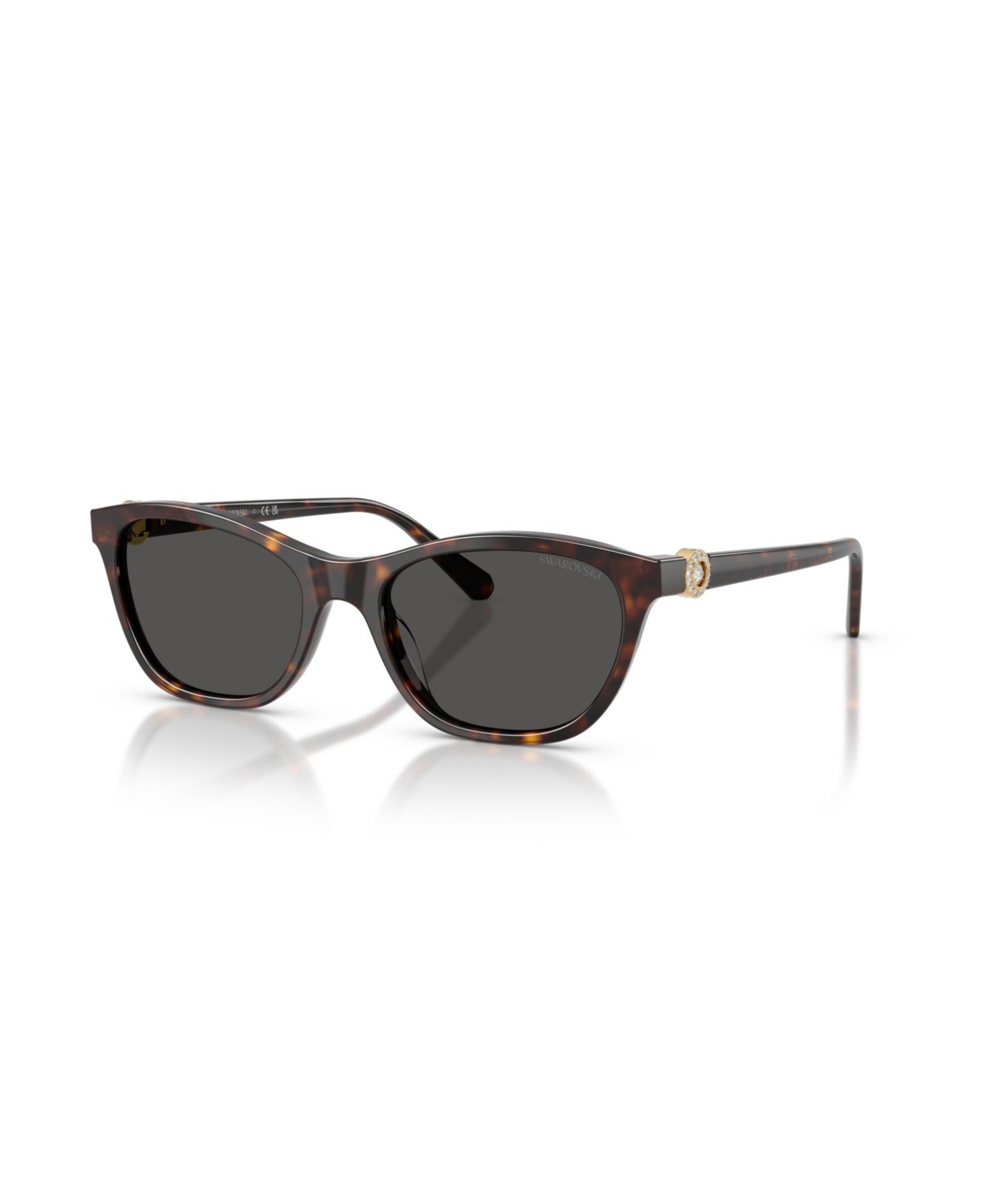 Женские солнцезащитные очки Swarovski Cat-Eye Strass Crystal SK6070, цвет: Гавана — фото 1