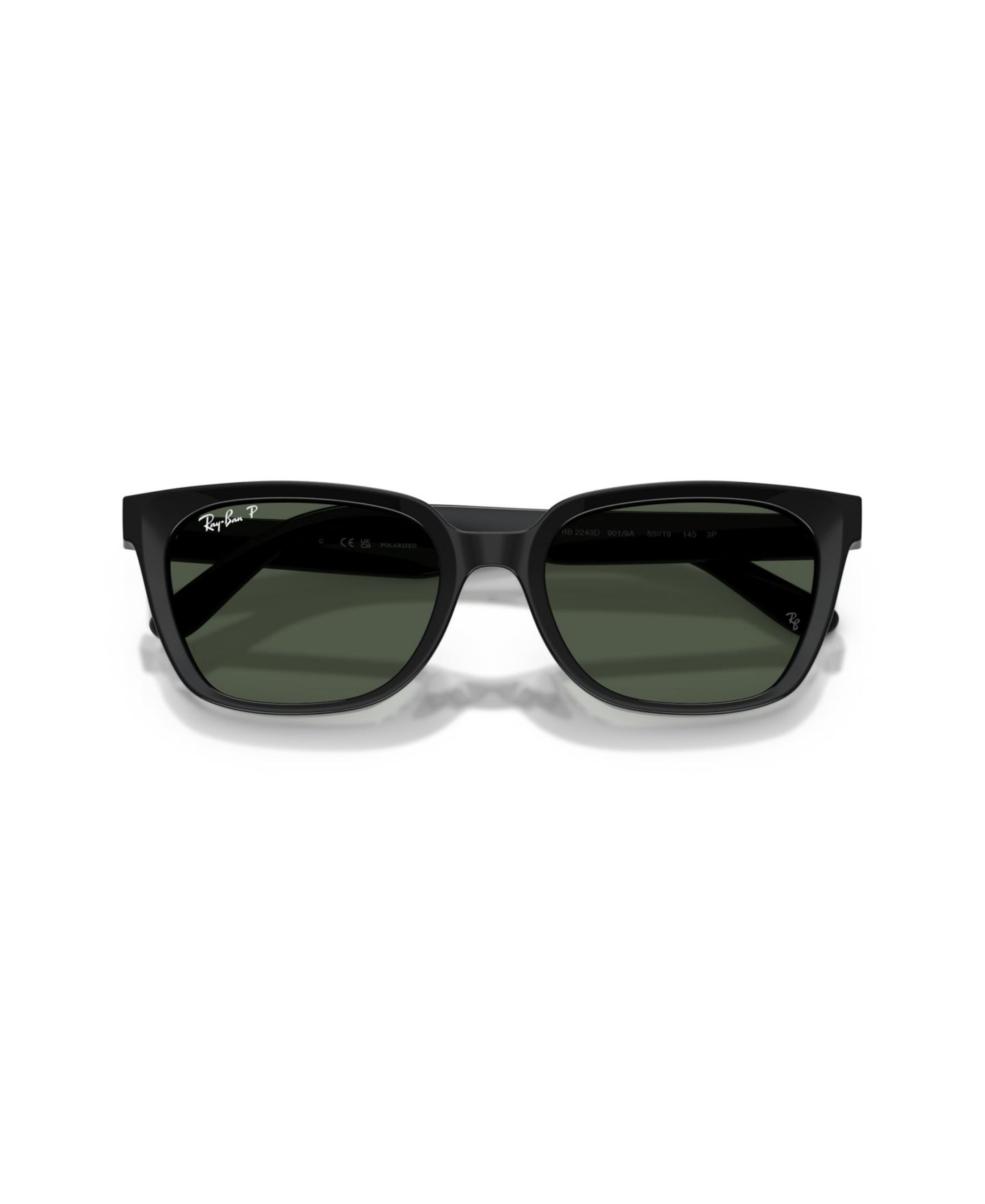 Женские поляризационные солнцезащитные очки Ray-Ban RB2243D геометрической формы, цвет: Чёрный — фото 5