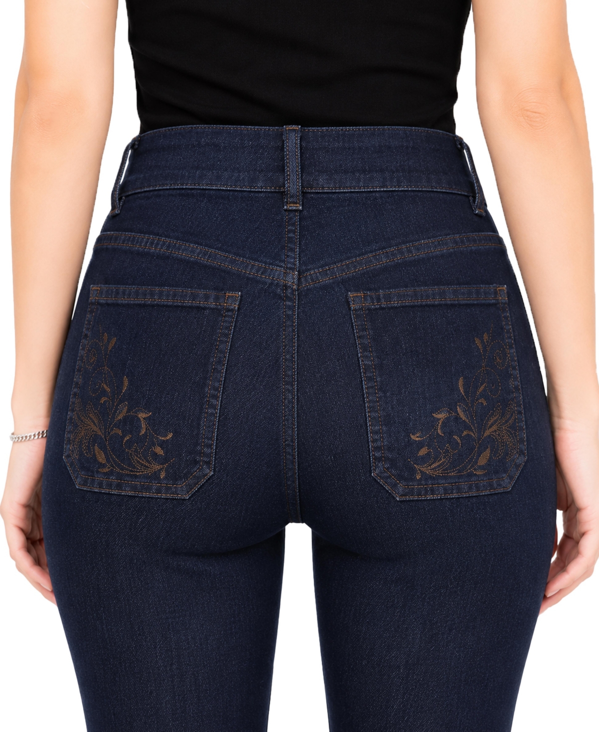Indigo Poppy Women's Tummy-Control High-Rise Bootcut Jeans