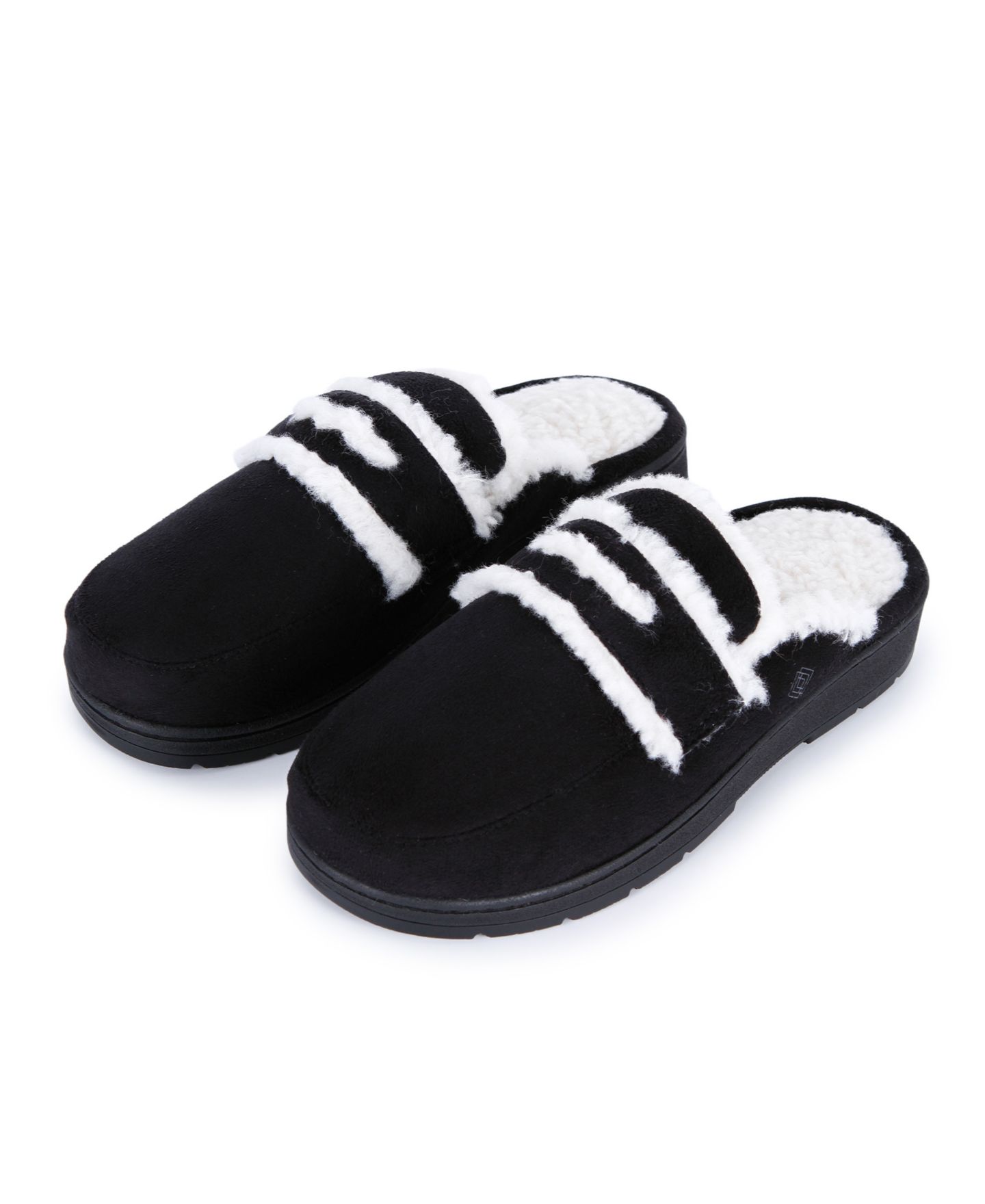 Женские тапочки Isotoner Signature Microsuede Scuff Slippers, цвет: Чёрный — фото 6