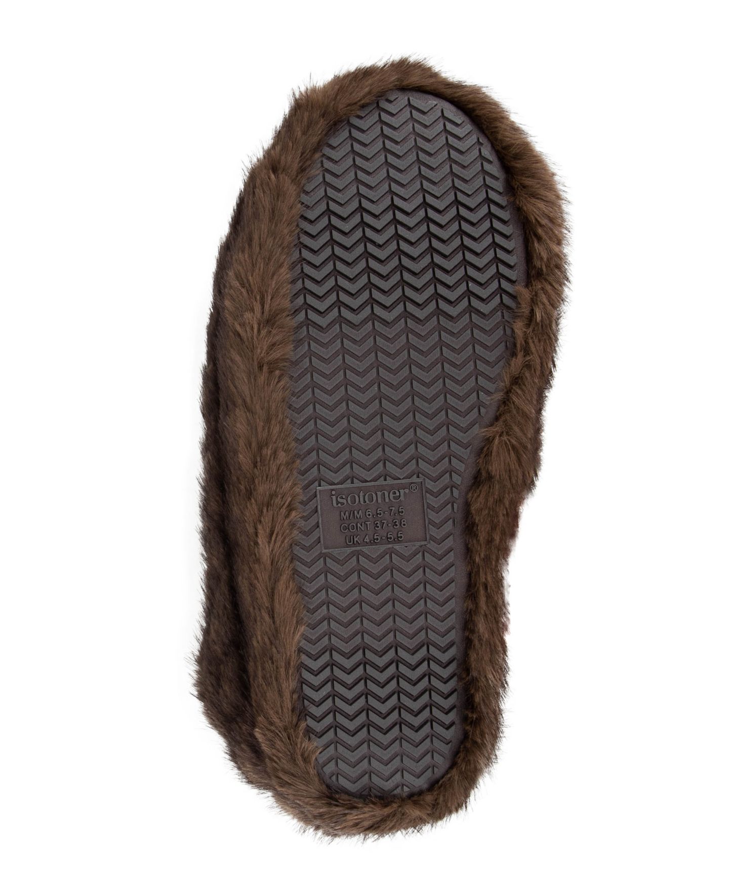 Женские сабо Isotoner Signature Isotoner Cozy Plush Herringbone Textured Indoor/Outdoor Clog Slippers, цвет: Шоколадный — фото 5