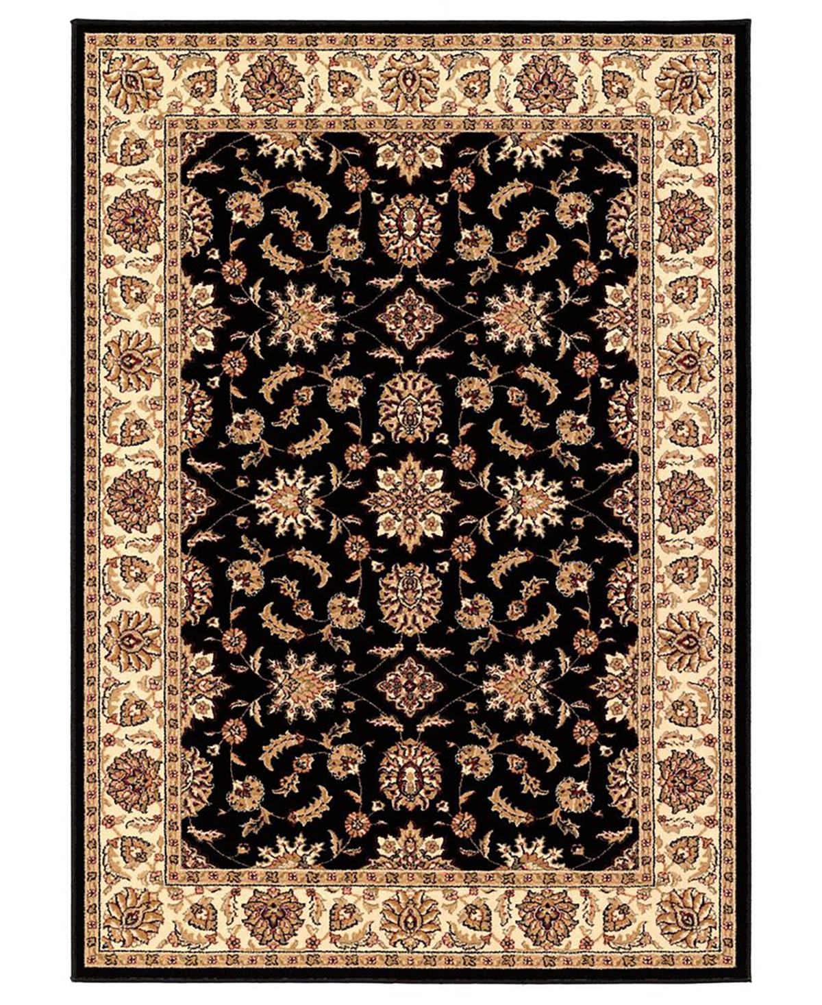 Closeout! Km Home 1592/1012/Black Pesaro Black 7'9" x 11' Area Rug