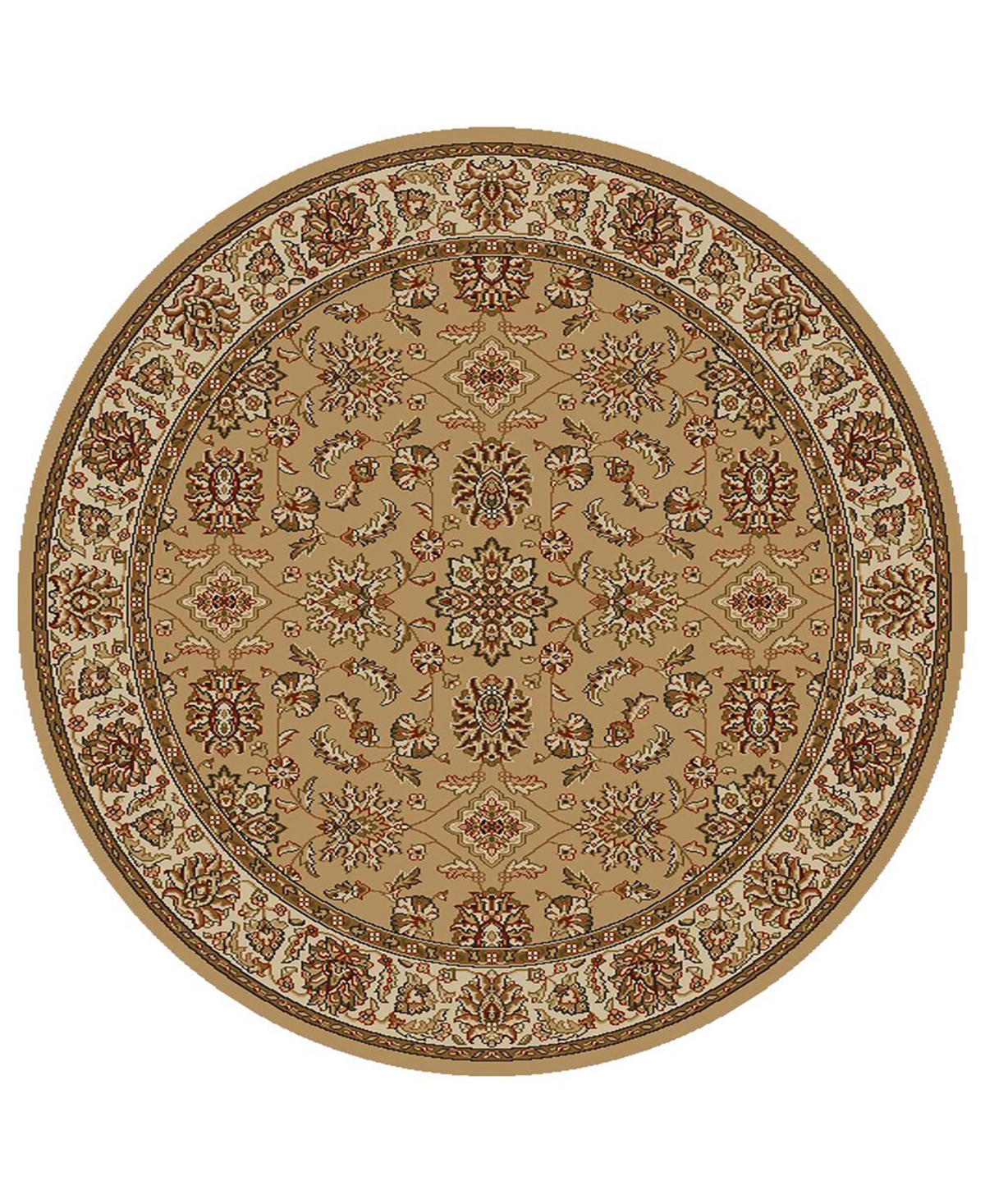 Closeout! Km Home 1592/1075/Beige Pesaro Beige 5'3" x 5'3" Round Area Rug