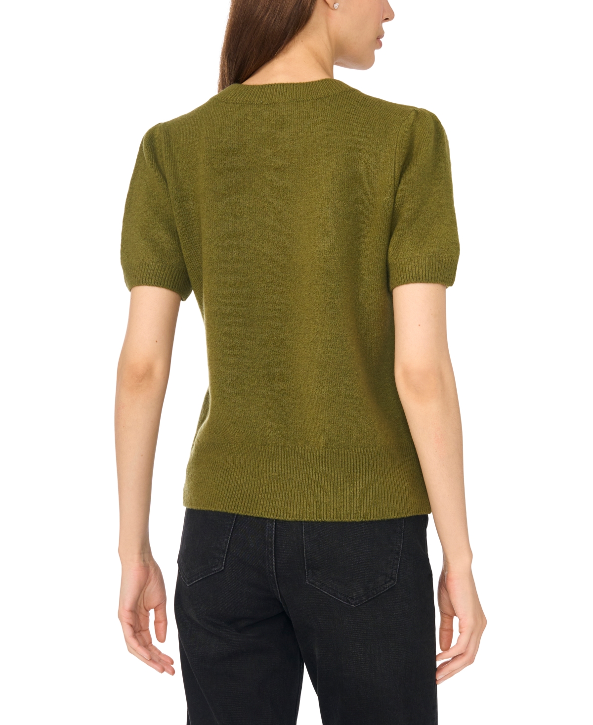CeCe Women's Bow Short-Sleeve Crewneck Sweater