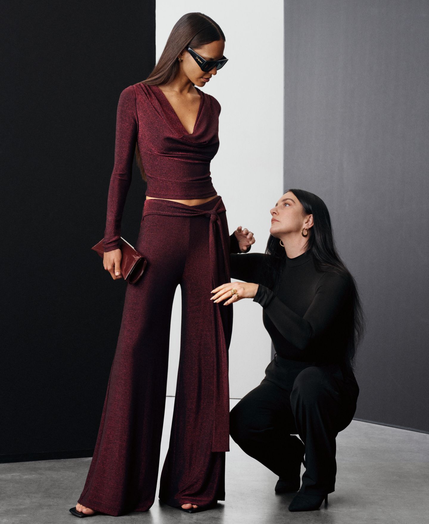 Женские брюки LAPOINTE | Macy's Metallic-Knit Wide-Leg — фото 7