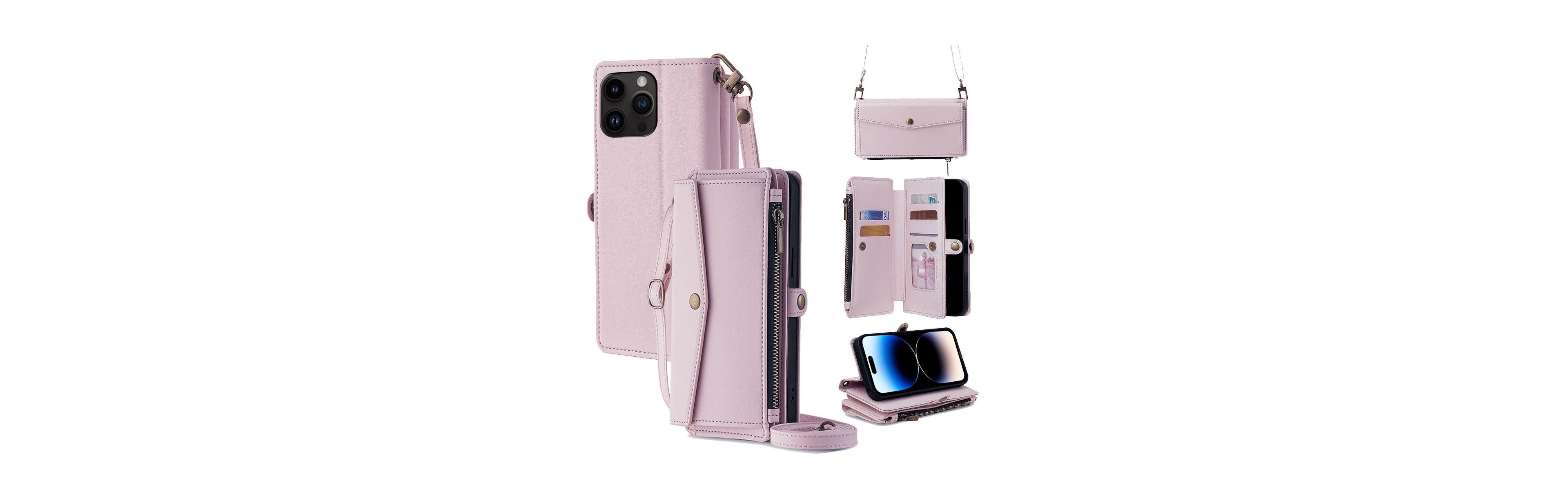 Artudatech 5-in-1 Crossbody Wallet Phone Case for iPhone 12-17
