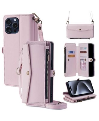 5-in-1 Card Holder with Removable Straps Wallet Case Compatible with iPhone 12-17