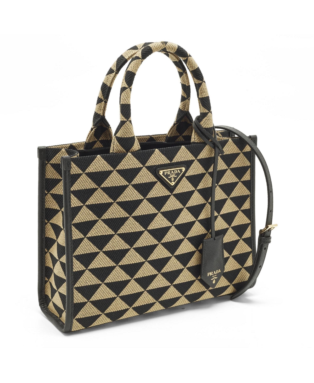 Pre-Owned Prada Women's Symbole Small Embroidered Fabric Tote Bag