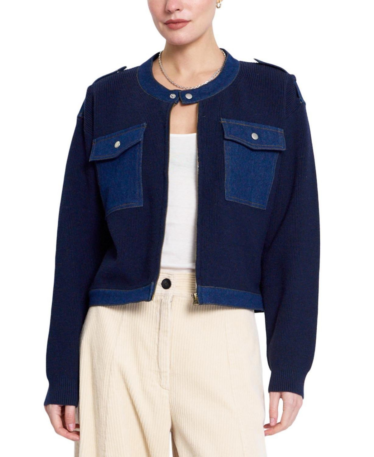 Central Park West Women's Nash Denim Accent Jacket