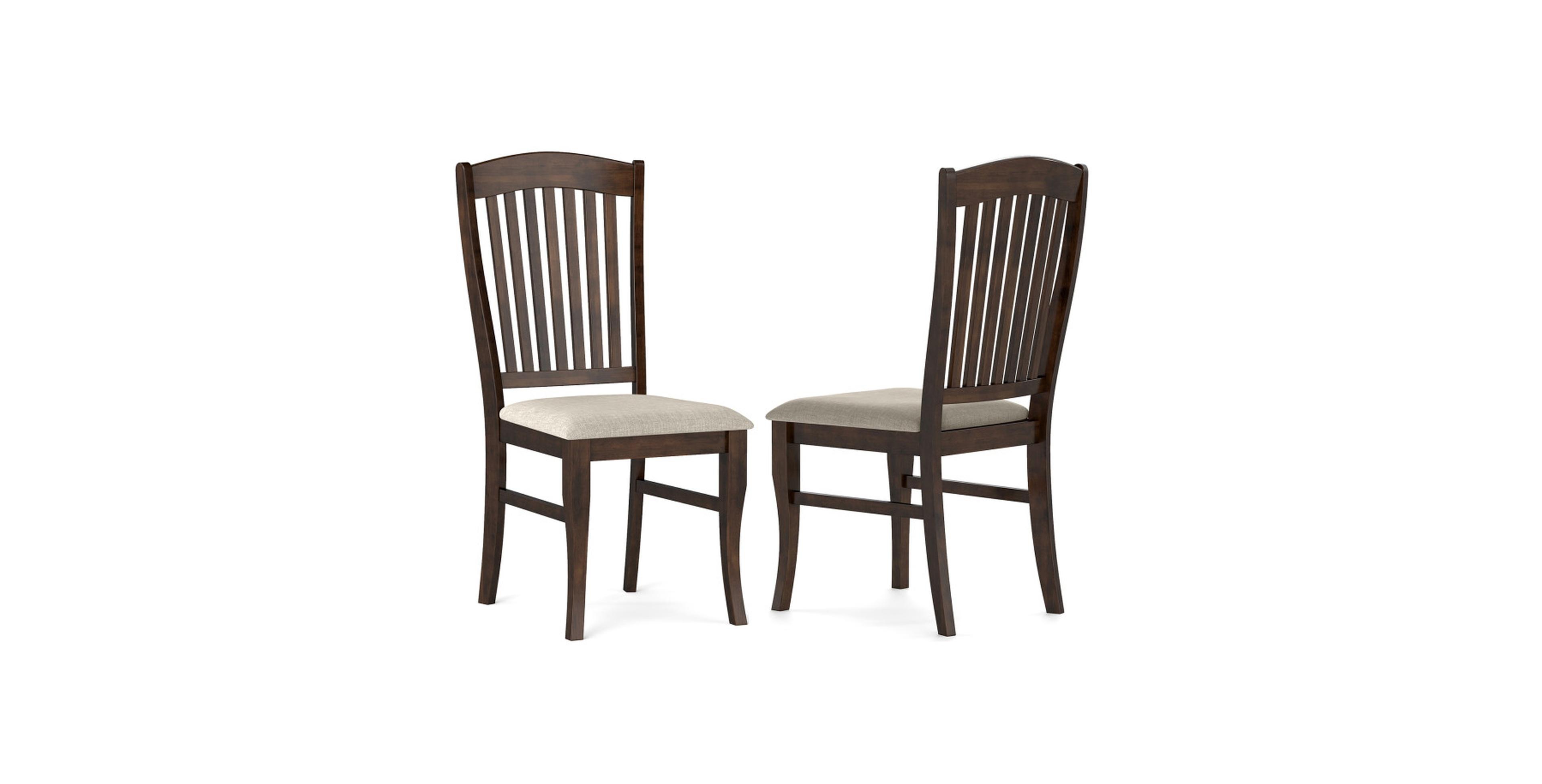 Gouun Armless Dining Chairs with a Slatted High Backrest