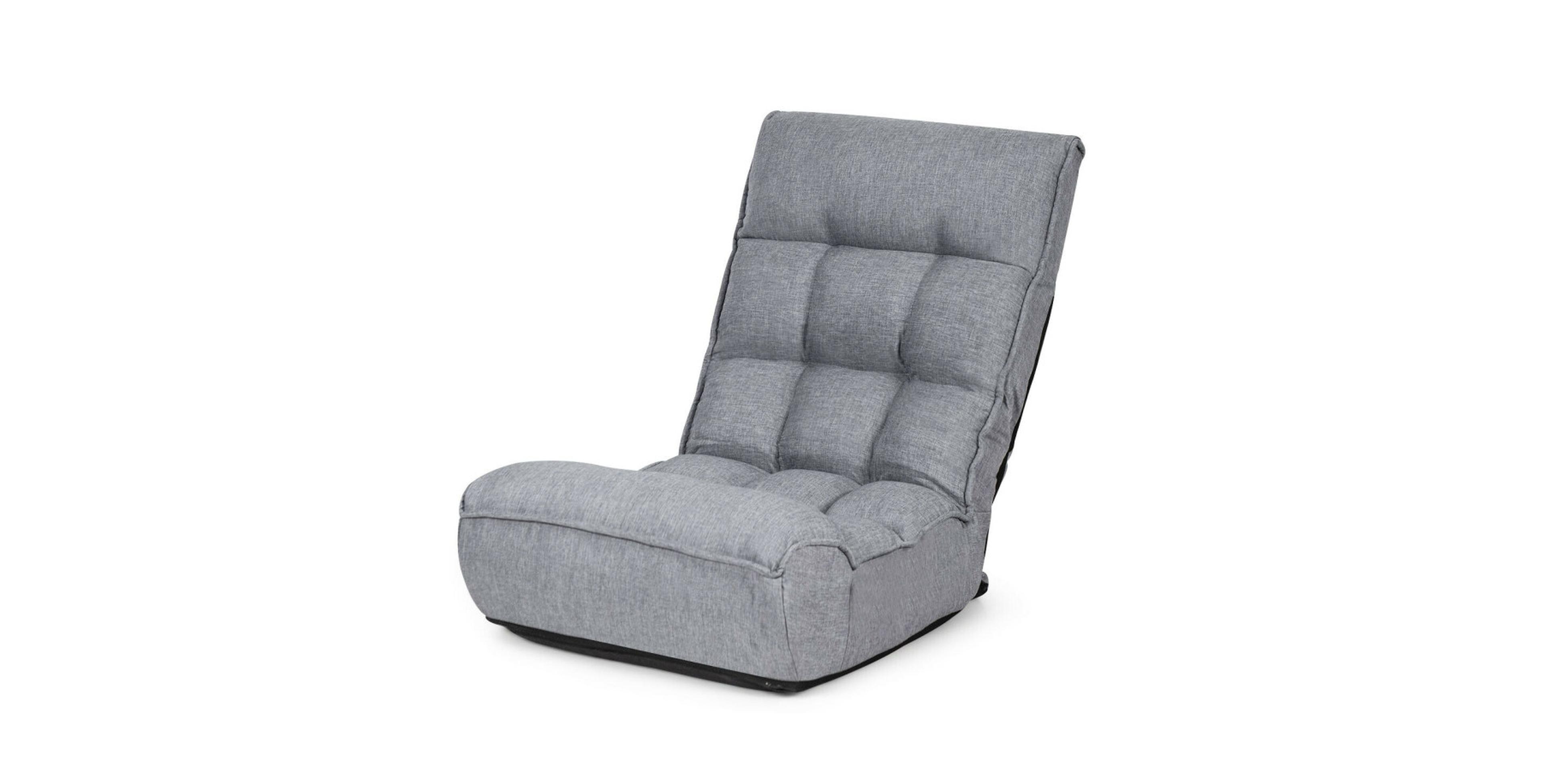 Gouun 4-Position Folding Floor Chair with Steel Frame and Side Pocket